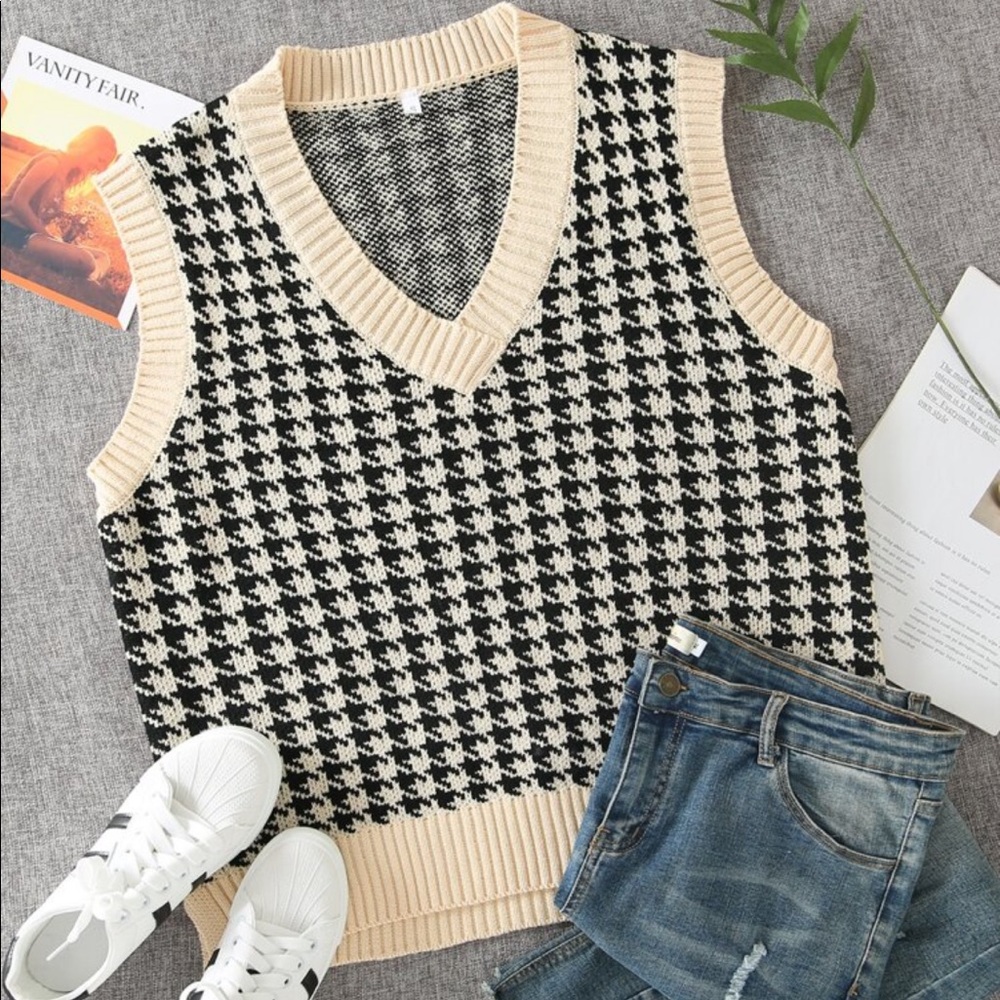Houndstooth vest